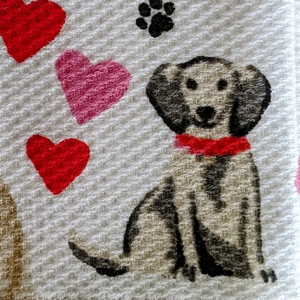 Boston Terrier Frenchie Various Dogs Hearts Set of 2 Kitchen Towel Set Multi NWT